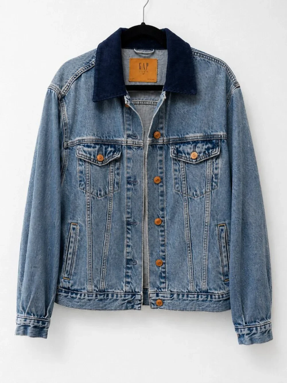 GAP x Dôen Blue Denim Jacket with Dark Navy Collar - Size Small - Picture 1 of 3